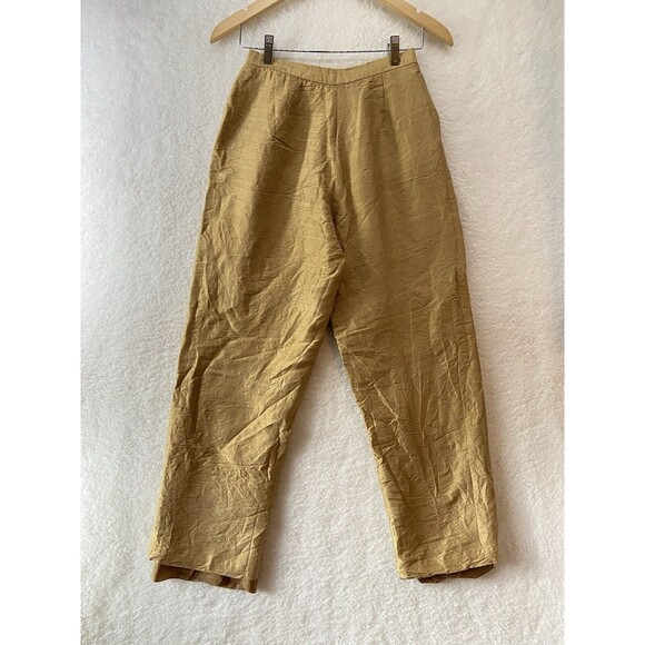 Unbranded Womens Gold Lined Boho Chic Crinkle Silk-Like High Waist Pants Small‎ - Picture 7 of 9
